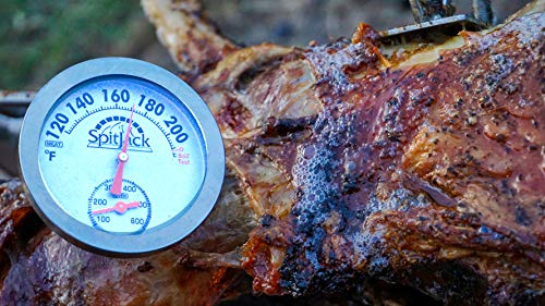 SpitJack Dual Sensor Meat and Oven Thermometer for Rotisserie Cooking Whole Pig, Hog, Lamb and Turkey. Internal and External Meat Probe.