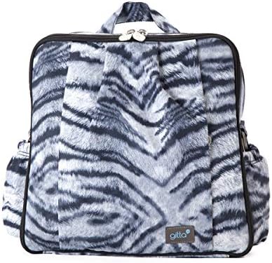 Gitta Beauty Diaper Bag Backpack - Multi-Function Waterproof Stylish Travel Tote with Stroller Strips for Diapers, Baby Supplies - Includes Wipeable Changing Mat, Grey Leopard