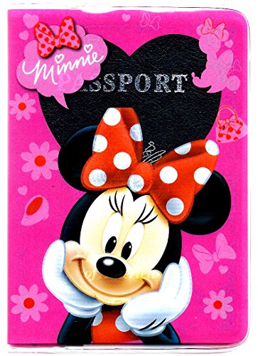 3.75 X 5.5 inch MINNIE MOUSE holding up her chin polka dot bow Disney PASSPORT COVER HOLDER for TRAVEL