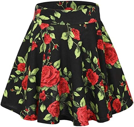 City CoCo Girls’s Floral Print Flared Mini Skater Skirt