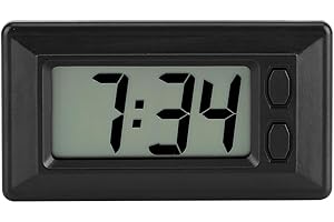 Car Clock - Small mini Car Clock with LCD Time & Day Display - Mini Automotive Stick On Digital Clock for Car Dash Truck Home