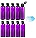 2 Ounce Purple PET BPA-Free Plastic Empty Refillable Cosmo Round Bottles With Snap Top Caps (Pack of 10)