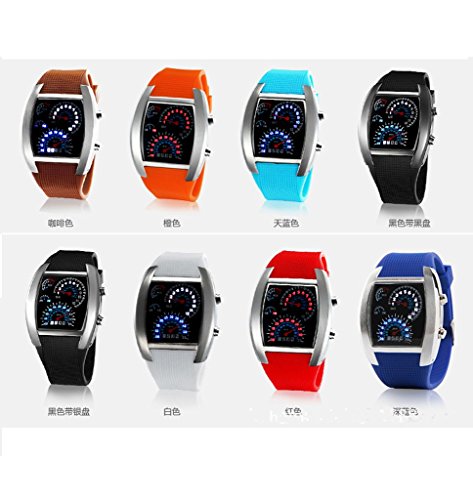 Meijunter LED Light Steel Case Aviation Speedometer Analog Car Wrist Watch Dashboard Blue Waterproof With Box