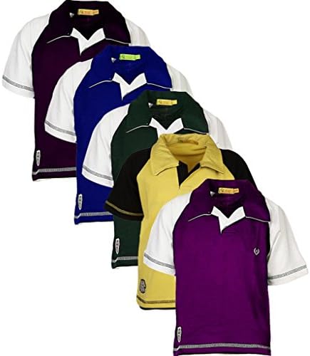 Boy's Cotton Polo Tshirt - Pack of 5
