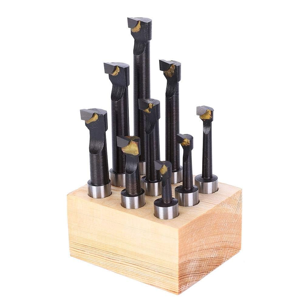9Pcs Boring Bar Set, 12mm F1 Type High Speed Steel CNC Lathe Tool Holding with Base, Boring Bars Turning Tools, and Long Service Life