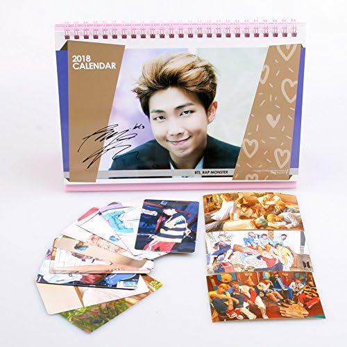 BTS Bangtan Boys Rap Monster Calendar 2018-2019 with 12 Photo Cards and 3 Stickers Fan Made. (Rap Monsta)