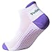 4 Pairs Non Slip Skid Yoga Pilates Socks with Grips Cotton for Women (set1)