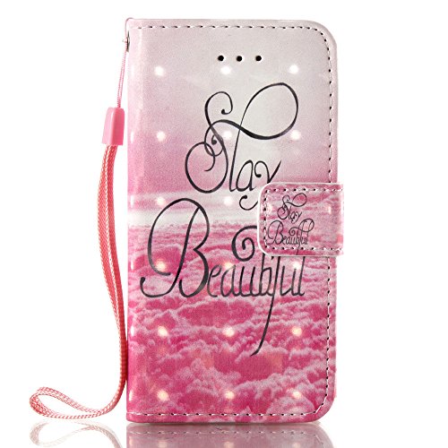 iPhone SE Case,iPhone 5S Case,iPhone 5 Case, JanCalm [Wrist Strap] [Kickstand] [3D Painted] [Card/Cash Slots] Pattern Premium PU Leather Wallet Magnetic Flip Folio Cover + Crystal pen (Beautiful) - Thumbnail 7
