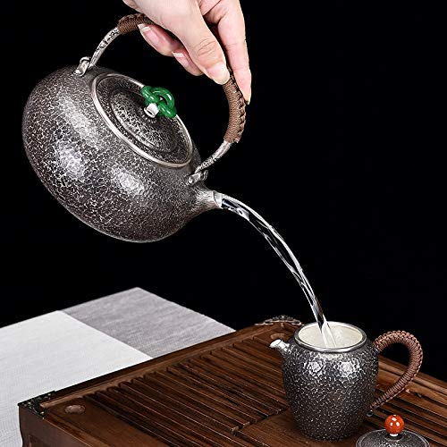 HKRSTSXJ Cerimonia Sterling Silver bollitore Sterling Silver bollitore for tè e delle Famiglie Teiera d'Argento 999… - immagine 5