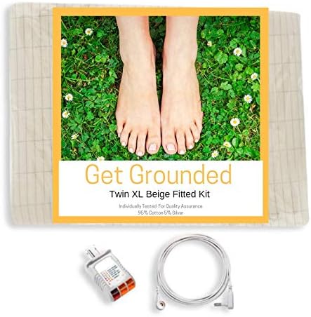 Get Grounded Shop Grounding Earthing Fitted Bedsheet Kits (Twin XL 99 cm x 203 cm, Beige (Off White))
