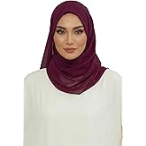 Aisha's Design Instant Chiffon Shawl for Women Modesty Turban Hijab Head Wrap Ready to Wear Women Headscarf