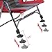 Timber Ridge Folding Heavy Duty with Adjustable Reclining Padded Back and Legs Supports 300lbs for Fishing and Garden, Lava