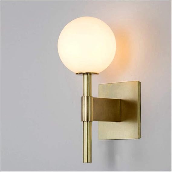 ZHAO YELONG 1 Luz De La Bola De Cristal Lámpara De Pared,Latón Satén