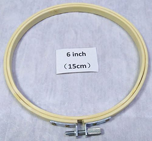 JiangQiao Embroidery Hoop Tambour Bamboo Circle Ring Round Frame for Cross Stitch DIY Craft (6 inch)