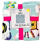 Warm & Snuggly Llama Llamas Alpaca Print Throw Blanket 50x60