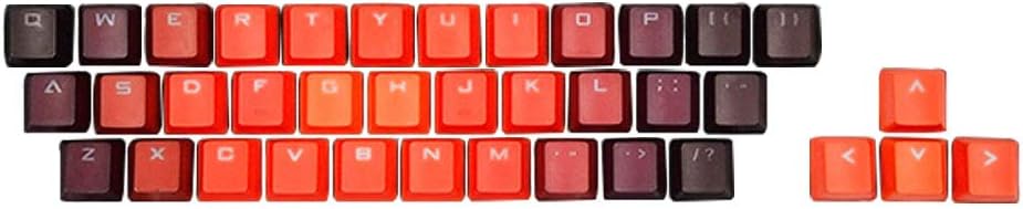 Echaprey Gradient 37 Keys PBT Keycaps Double-Shot Backlit Keycap Set for Mechanical Keyboard (Gradient Red)