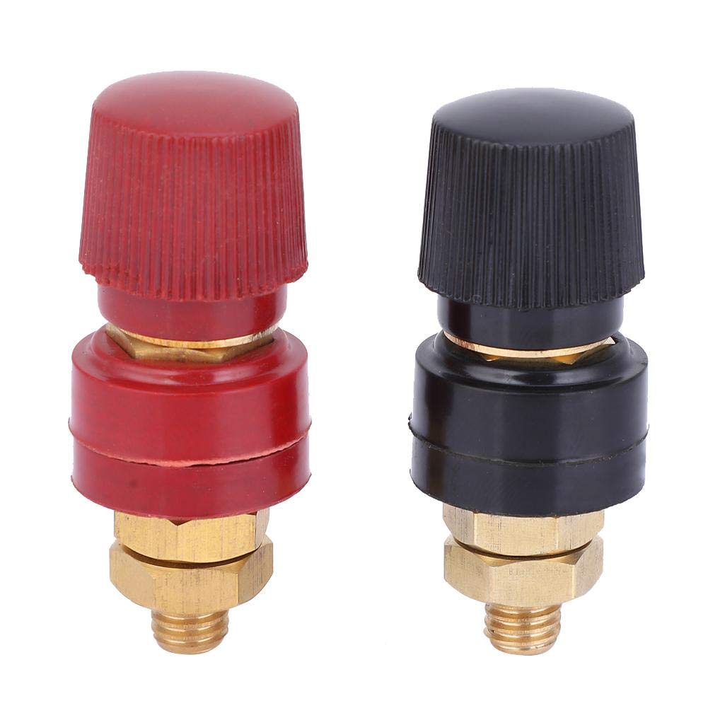 2pcs Binding Post Terminal Block, Brass Pillar M8 Thread, Anticorrosive and Durable, 0V-380V 200A