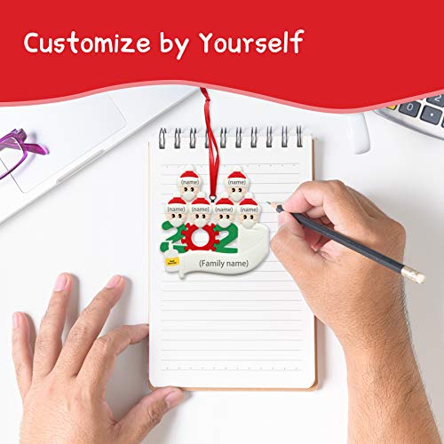 Christmas Tree Ornaments 2021 Party Decorations with Ribbon Creative Gift Product for 1-7 Family Members and Friends(White, 3)