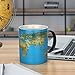 Doublewhale Funny Coffee Mugs,Heat Changing Coffee Magic Mug,Sensitive Ceramic Tea Cups,Days and Night Earth Map,Novelty Gifts for Father, Teacher, Kids and Friends-12 Oz