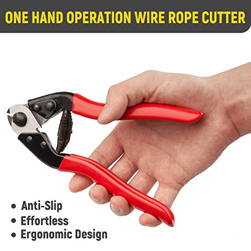 image for LuckIn Cable Cutter for Stainless Steel Wire Rope, Aircraft Bicycle Ca