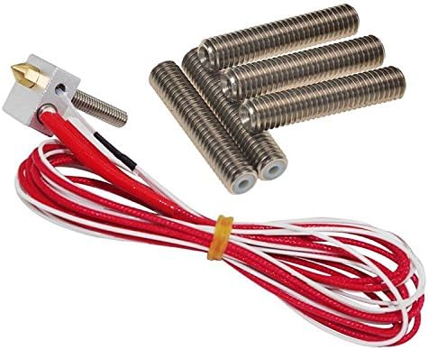 Ivelink MK8 Extruder Hot End Assembled Part +M6 X 30mm Teflon Tube Barrel for RepRap 3D Printer 1.75mm Filament (12V 40W Heater)