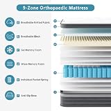 TeQsli Gel Hybrid King Mattress 5ft 150x200x25cm Medium Firm Pocket Sprung view 3