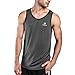 OGEENIER Men's Dry Fit Workout Tank Tops Muscle Gym Sleeveless T-Shirts Fitness Bodybuilding Running Tank Top Shirt,Grey,M