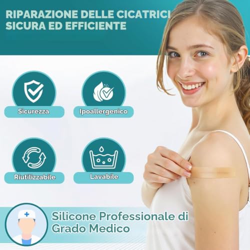 Silicone Scarring Sheets, Silicone Scars Plasters, 4 cm x 300 cm | Custom cut, everyday comfort and easy application