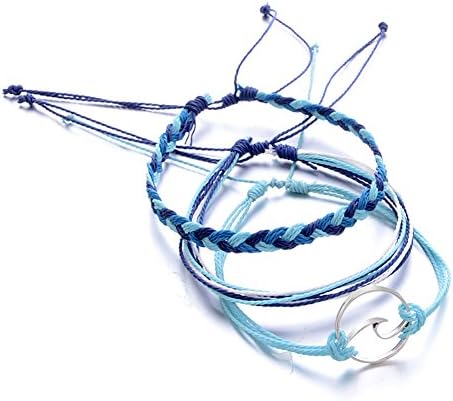 8 3Pcs/Set Multi-Layer Rope Boho Beach Anklet Handmade Sea Wave Bracelet Women Beautiful Decor Gift