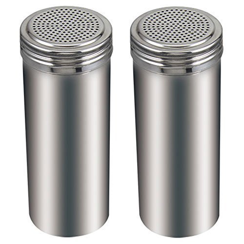 (Pack of 2) 22 Oz. Stainless Steel Dredge Salt / Sugar / Spice / Pepper Shaker