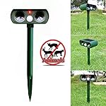 Animal Repellent Ultrasonic Outdoor Solar Power Pest Repeller Animal Repeller , Electronic Pest Animal Control with Motion Sensor Flashes for Raccoon Dogs Cats Deer Birds, UPGRADED