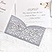 ponatia 20 PCS 3 Folds 5x7'' Wedding Invitations Cards with Envelopes Ribbons for Wedding Bridal Shower Engagement Birthday Graduation Invite (Silver Glitter)