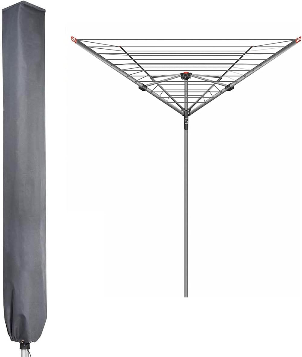 PATIO PLUS Large Whirly Rotary Washing Line Cover 16x16x180cm Grey