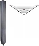 PATIO PLUS Large Whirly Rotary Washing Line Cover 16x16x180cm Grey