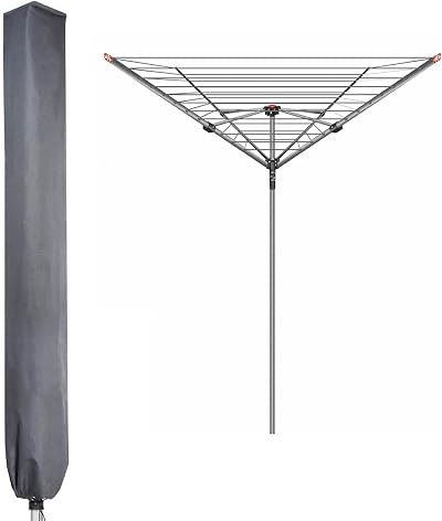 PATIO PLUS Large Whirly Rotary Washing Line Cover 16x16x180cm Grey