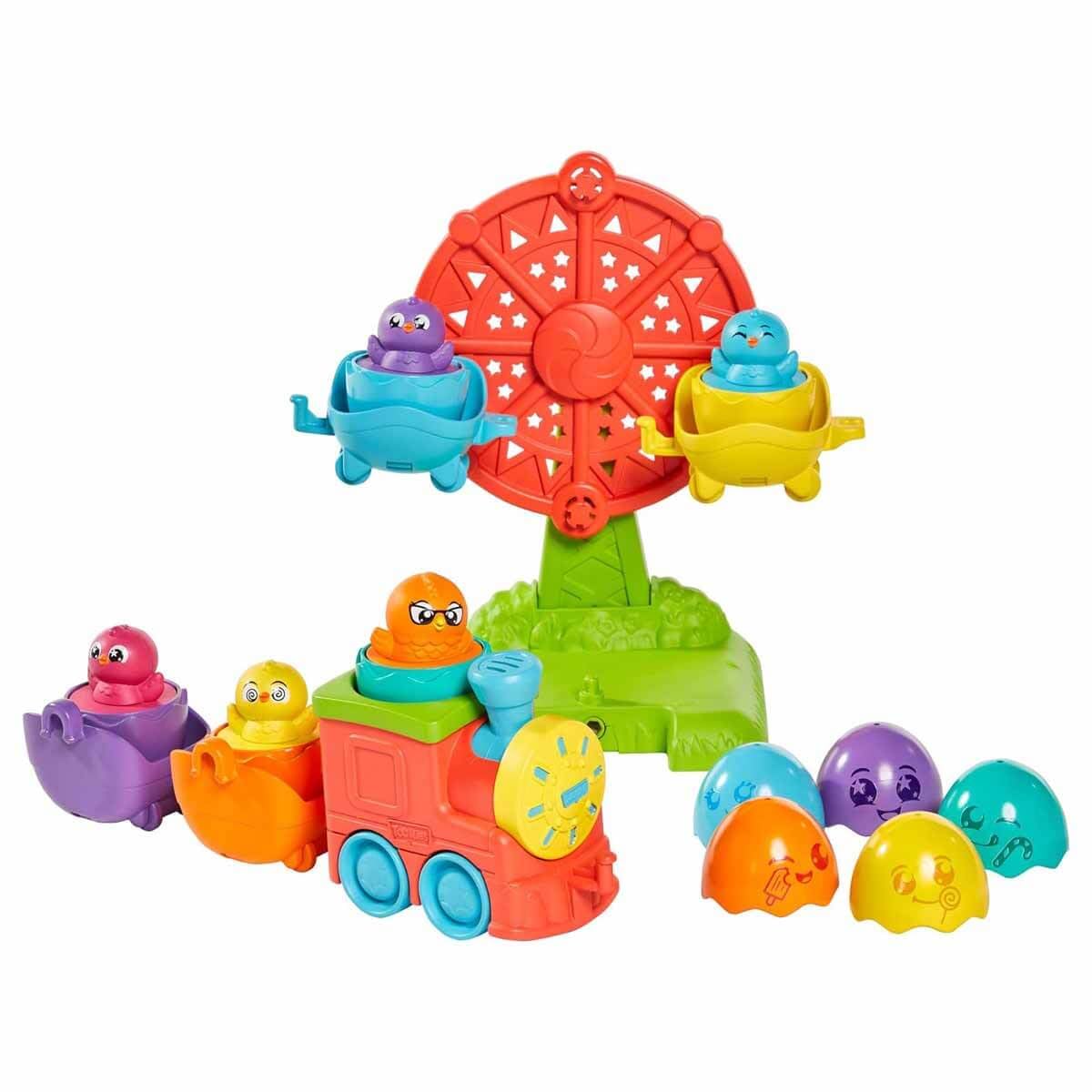 Toomies TOMY Hide and Squeak 2 in 1 Eggventure Train Baby Toy, Shape Sorter with Colours and Sound, Push-Along Toy for Boys and Girls Aged 1 to 3 Years