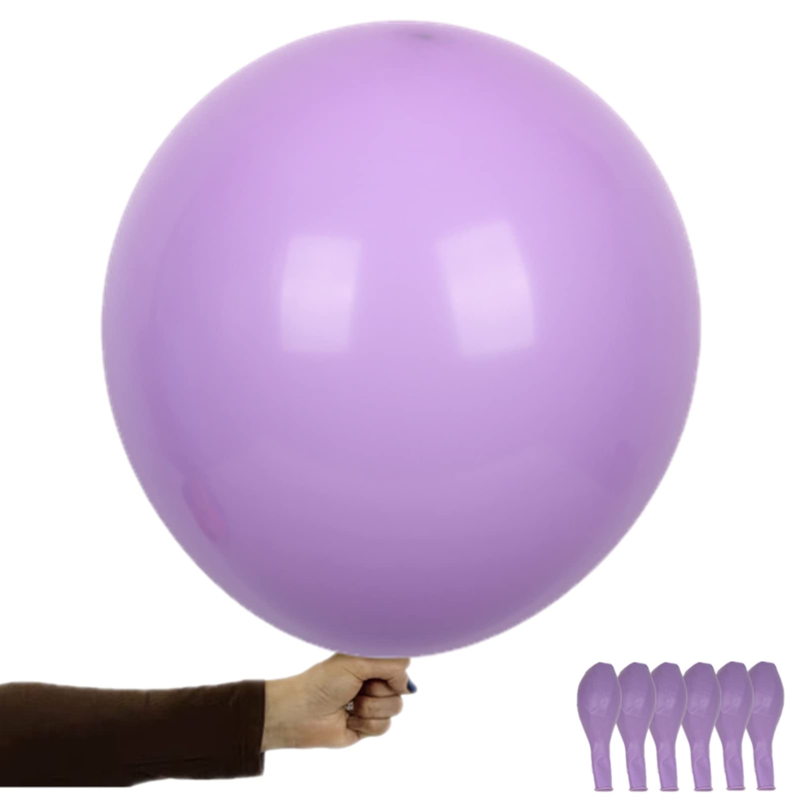 6 Pcs 36 Inch Purple Macaron Pastel Latex Balloons - Extra Large Balloons for Wedding, Birthday, Party, Halloween, Christmas, Baby Shower, Carnival