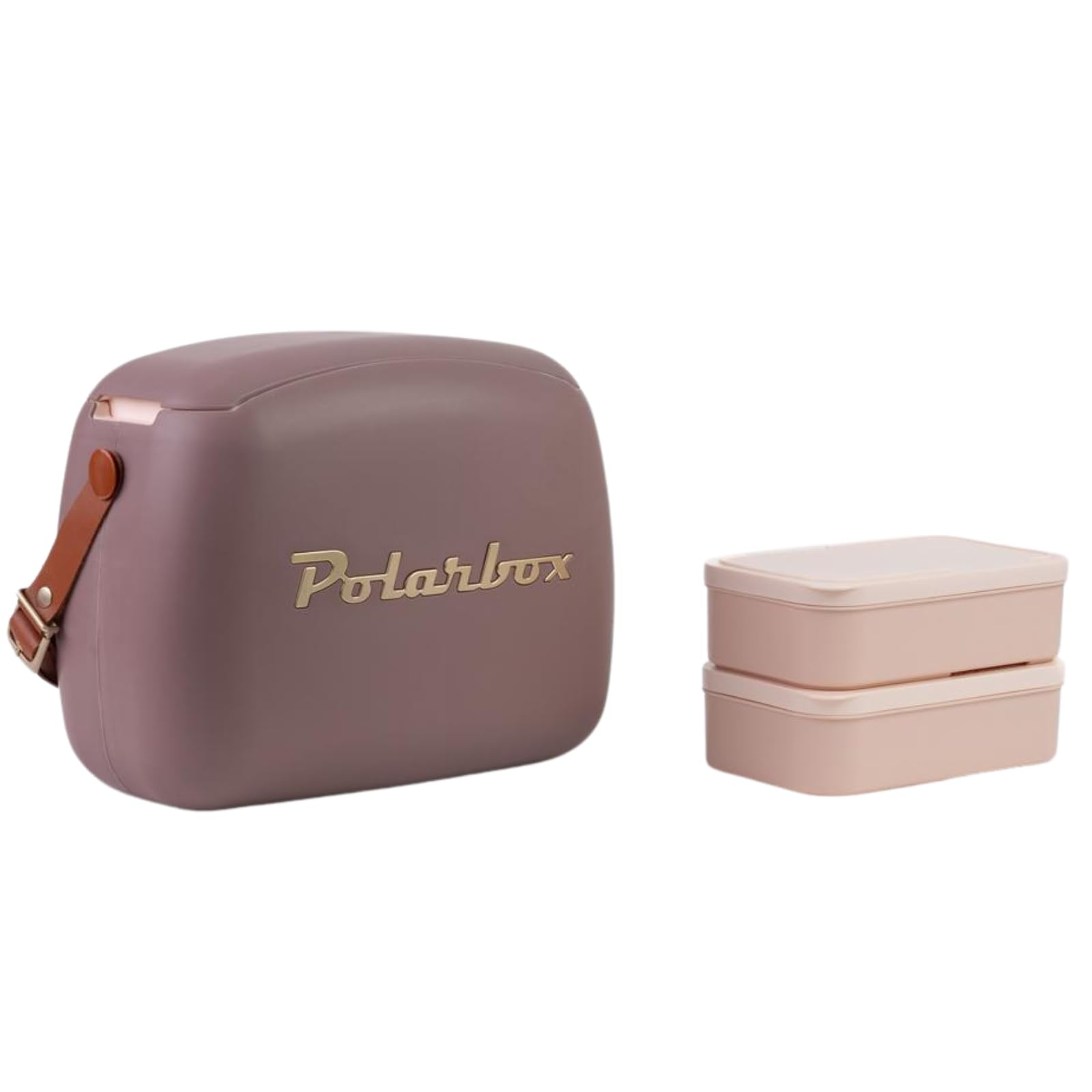 Photo 1 of Polarbox Lunch Tote Cooler Bag | Retro Lunch Box Picnic Reusable Lunch Bag Vintage Mini Cooler Hand Bag Includes 2 Food Containers! Food & Drinks Work, Travel, Beach, Camping Hiking 6L (Mulberry Gold)