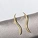 S.Leaf Ear Crawler Earrings for Women Climbers Earrings Sterling Silver Gold Climbers Earrings for Women