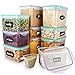 VERONES Airtight Food Storage Containers Set with Lids, 10pcs BPA Free Plastic Cereal Storage Containers Dry Food Canisters for Kitchen Pantry Organization and Storage, Include Labels, Black