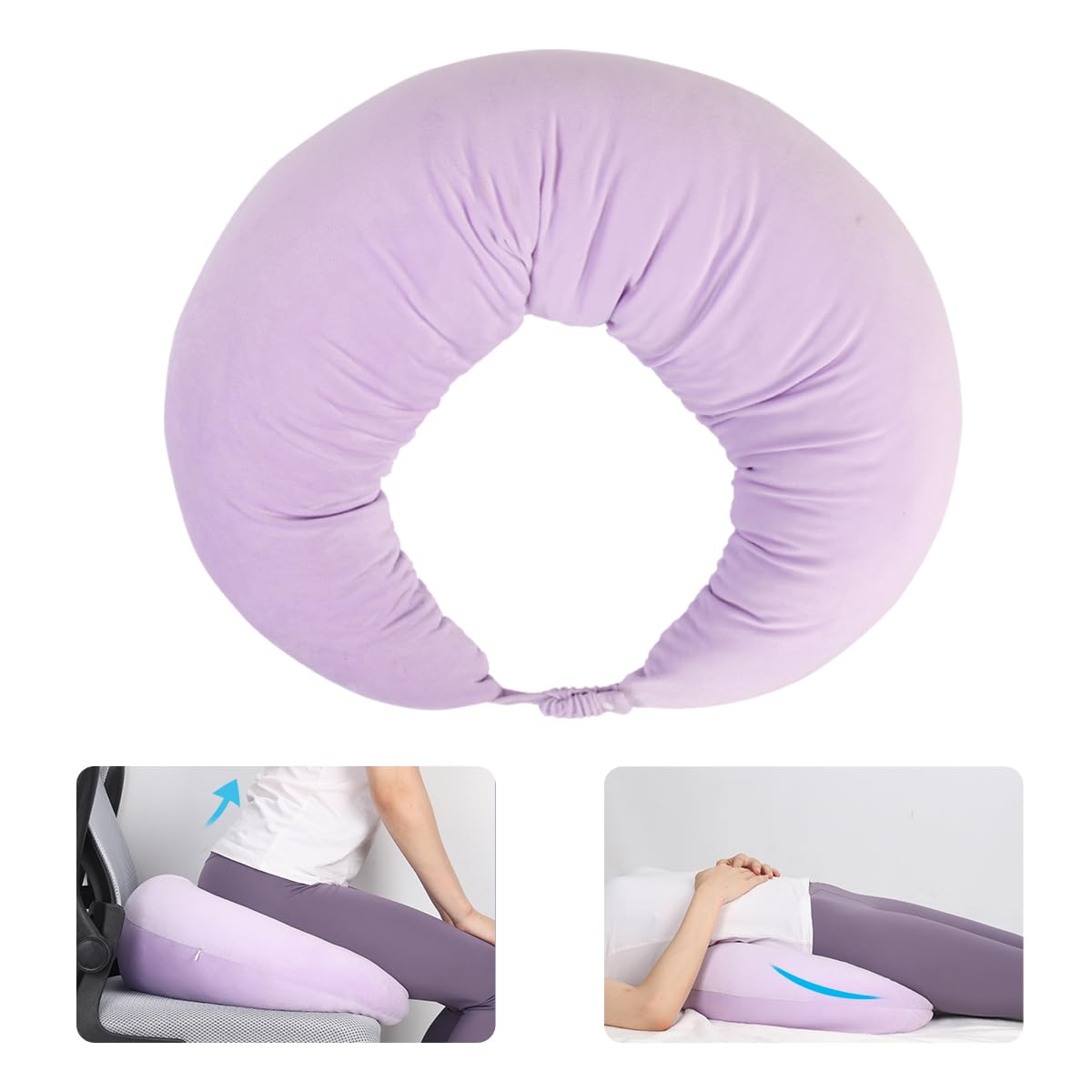 Photo 1 of Anti Cellulite BBL Pillow After Surgery, BBL Pillow for Sitting Sleeping Driving, Hemorrhoid Pillow Seat Support Cushio for Butt with Hole, Butt Donut Pillow for Woman,Lavender