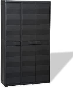 mewmewcat Armario Exterior Armario de Jardín con 3 Puertas y 4 Estantes