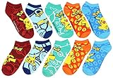 Pokemon Pickachu And Various Symbols No-Show Socks 5 Pair, Sock size 9-11, Shoe size 5-10