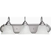 Capital Lighting 1163MN-118 Mindy Faux White Alabaster Glass Bath Vanity Wall Mount, 3-Light 300 Total Watts, 8" H x 24" W, M