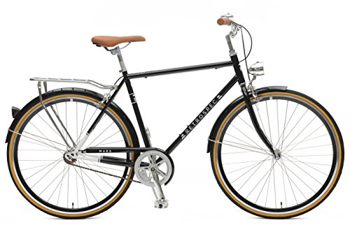 Retrospec Bicycles Diamond Frame Mars-1 Single-Speed Urban Commuter City Bicycle, Black, 54cm/Medium