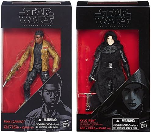 Force Awakens Star Wars The Black Series The Finn (Jakku) & Kylo Ren Unmasked 6 inch - Set of 2 Action Figures