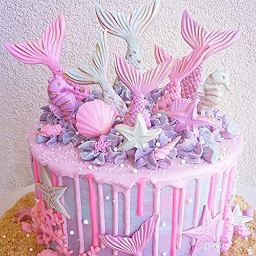 Doitsa 1pcs Moule En Silicone Decoration De Gateau Moule De Cuisson Forme De Sirene De Poisson Moule De Cuisson Pour Faire Bonbons 7 5 6 6 1 5cm Chocolat Biscuits Rose Moules A