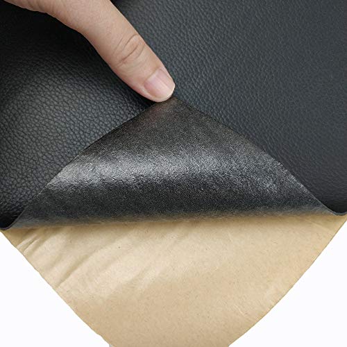 Large Leather Repair Patch Adhesive Back First-aid for Upholstery Couch Car Seat Jackets Handbags 12x24 Inches, Pack of 2 (Black)