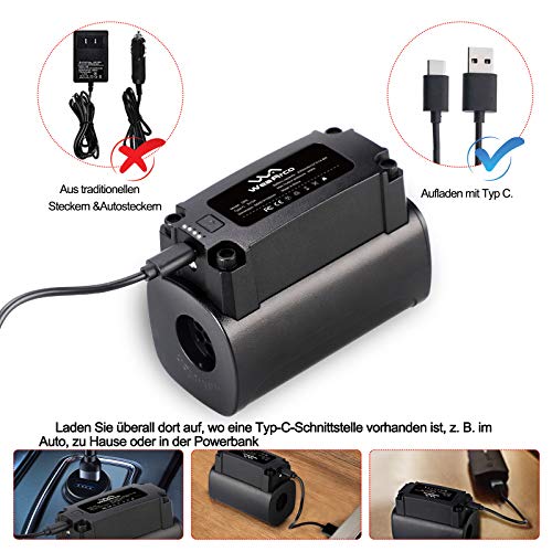 WeaArco Elektrisch Luftpumpe Tragbarer Kabellos Wiederaufladbare Inflator/ Deflator - Schnellbefüllbarer Akku Elektrische Luftpumpe für Luftmatratze, Pool, Schlauchboot, Camping Aufblasbares Sofa