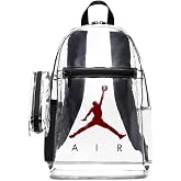 Nike Jordan Clear Backpack With Matching Accessory Case 2pc 2 Piece Set 3 Pocket (Black/Red)